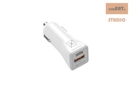 ŁAD. SAM. MX KAPPA 18W PD+QC, USB-A+C + KABEL C/C 20W PD, WHITE/BIAŁY