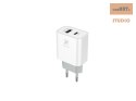 ŁAD. SIECIOWA MX ALFA 20W PD+QC, USB-A+C + KABEL C/C 20W PD, WHITE/BIAŁY