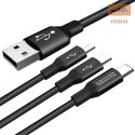 NILLKIN DATA CABLE SWIFT 3IN1 1,5M 3A QC BLACK, USB A to MICRO, TYPE-C, LIGHTNING