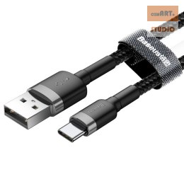 KABEL BASEUS KEVLAR USBforTYPE-C GRAY/BL GRAY/BLACK, 2A, 2M // CAFULE