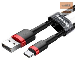 KABEL BASEUS KEVLAR USBforTYPE-C RED/BLA RED/BLACK, 2A, 2M // CAFULE