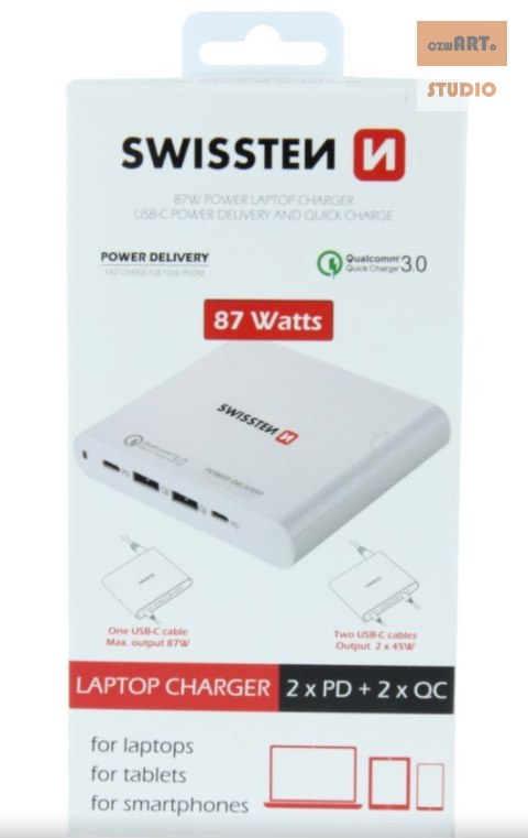 ŁAD SIEC SWISSTEN 87W PD QC DLA MACBOOK PRO