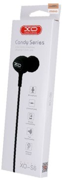 XO SŁUCHAWKI PRZEWODOWE S6 JACK 3.5mm DOUSZNE CZARNE