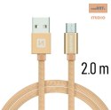 KABEL SWISSTEN MICROUSB 2M GOLD