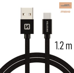 KABEL SWISSTEN TEXTILE USB/USB-C 1,2M BLACK