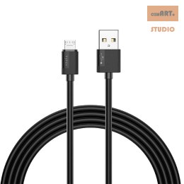 KABEL T-PHOX NETS MICRO USB BLACK 30 CM 2.4A ; PVC ; 0,3M