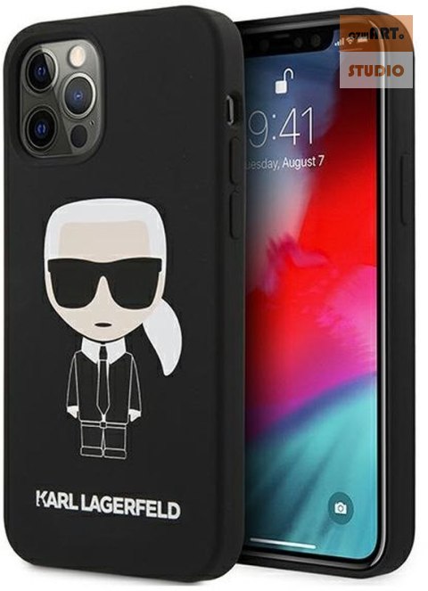 KARL LAGERFELD IPHONE 12/12 PRO SILICONE ICONIC KLHCP12MSLFKBK CZARNY/BLACK