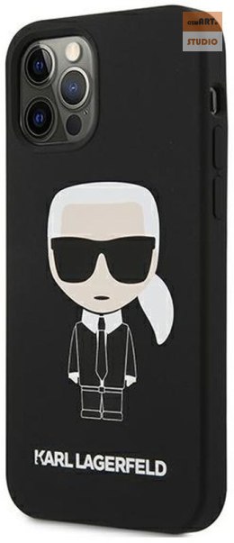 KARL LAGERFELD IPHONE 12/12 PRO SILICONE ICONIC KLHCP12MSLFKBK CZARNY/BLACK