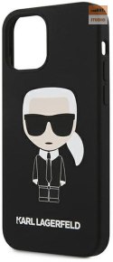 KARL LAGERFELD IPHONE 12/12 PRO SILICONE ICONIC KLHCP12MSLFKBK CZARNY/BLACK