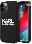 KARL LAGERFELD IPHONE 12/12 PRO SILICONE STACK LOGO KLHCP12MSLKLRBK CZARNY/BLACK