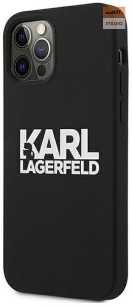 KARL LAGERFELD IPHONE 12/12 PRO SILICONE STACK LOGO KLHCP12MSLKLRBK CZARNY/BLACK