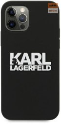 KARL LAGERFELD IPHONE 12/12 PRO SILICONE STACK LOGO KLHCP12MSLKLRBK CZARNY/BLACK