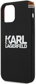 KARL LAGERFELD IPHONE 12/12 PRO SILICONE STACK LOGO KLHCP12MSLKLRBK CZARNY/BLACK