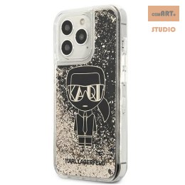 KARL LAGERFELD IPHONE 13 PRO LIQUID GLITTER ICONIC KLHCP13LLGGKBK BLACK