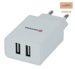 ŁAD SWISSTEN SMART IC 2x USB 2,1A WHITE ECO PACK