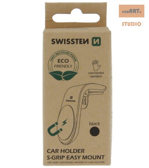 UCHWYT SWISSTEN MAGNETIC EASY MOUNT BLACK ECO PACK