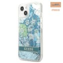 GUESS IPHONE 13 MINI FLOWER LIQUID GLITTER GUHCP13SLFLSN ZIELONY/GREEN