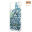 GUESS IPHONE 13 MINI FLOWER LIQUID GLITTER GUHCP13SLFLSN ZIELONY/GREEN