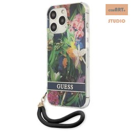 GUESS IPHONE 13 PRO FLOWER STRAP GUHCP13LHFLSB NIEBIESKI/BLUE