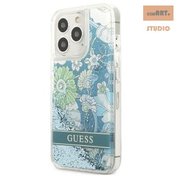 GUESS IPHONE 13 PRO MAX FLOWER LIQUID GLITTER GUHCP13XLFLSN ZIELONY/GREEN