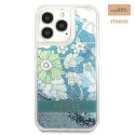 GUESS IPHONE 13 PRO MAX FLOWER LIQUID GLITTER GUHCP13XLFLSN ZIELONY/GREEN