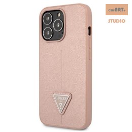 GUESS IPHONE 13 PRO SAFFIANO TRIANGLE LOGO GUHCP13LPSATLP RÓŻOWY/PINK