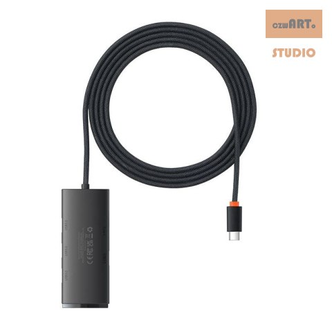 HUB BASEUS LITE SERIES 4IN1 2M USB-C DO 4xUSB 3.0 BLACK