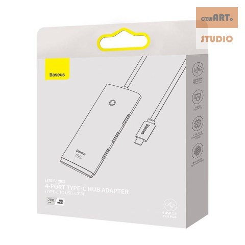 HUB BASEUS LITE SERIES 4IN1 2M USB-C DO 4xUSB 3.0 WHITE HUB BASEUS LITE SERIES 4IN1 2M USB-C DO 4xUSB 3.0 WHITE